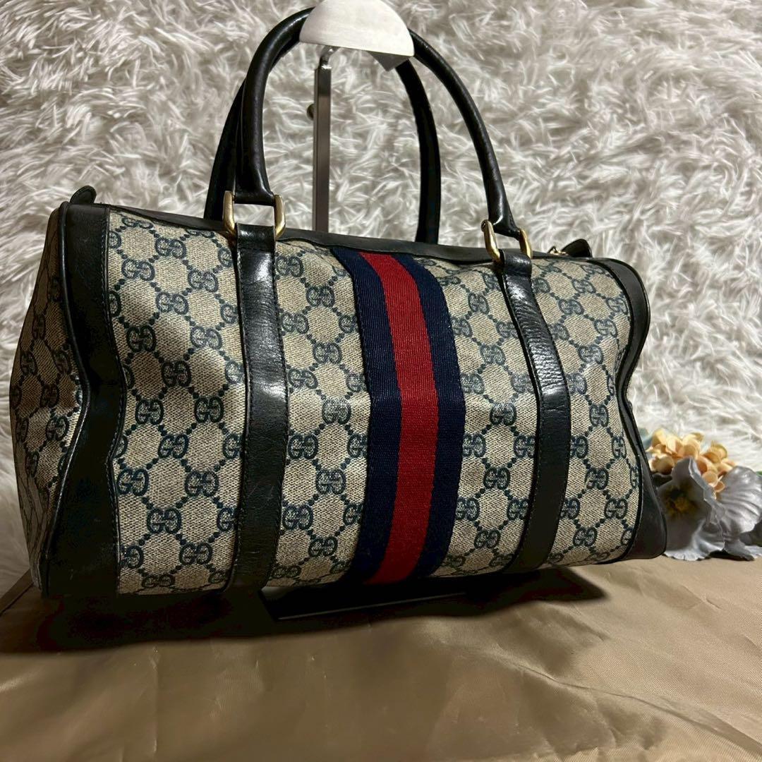 【最終値下げ】オールドグッチ シェリーライン GG柄 ボストン ハンドバッグ