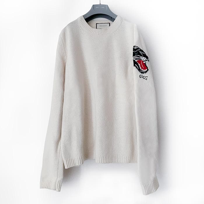 エ*ミ様 GUCCI グッチのセーター　ニット　ロゴ刺繍　タイガー