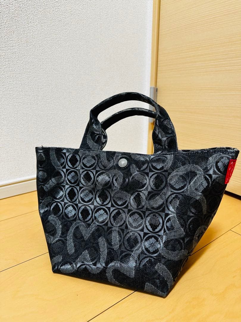 【美品】EVISU 総柄コーティングデニムトートバッグ