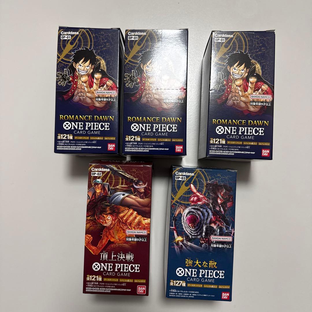 ワンピースカード　ROMANCEDAWN 頂上決戦 強大な敵 未開封BOX 56fd6a76ca8336d3a2e627d92d4619