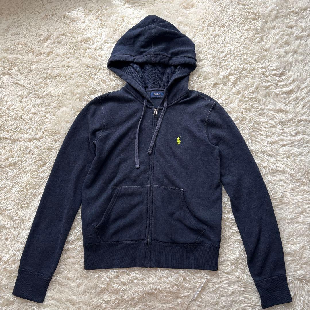 ポロラルフローレン 裏サーマル ジップパーカー S ネイビー - メルカリ