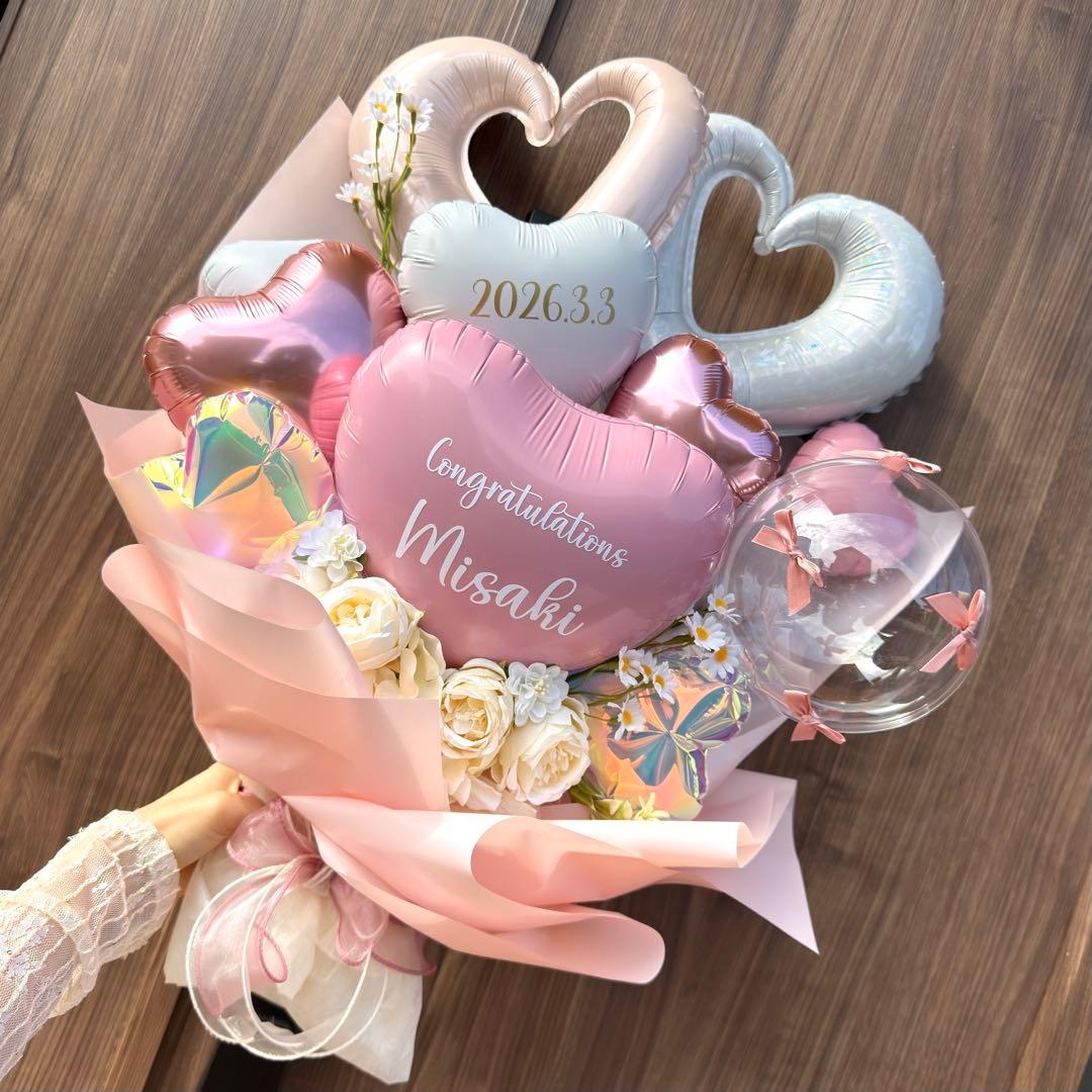 卒業式❤︎BIGバルーンブーケ花束｜風船 ギフト 誕生日 生誕祭 ピンク