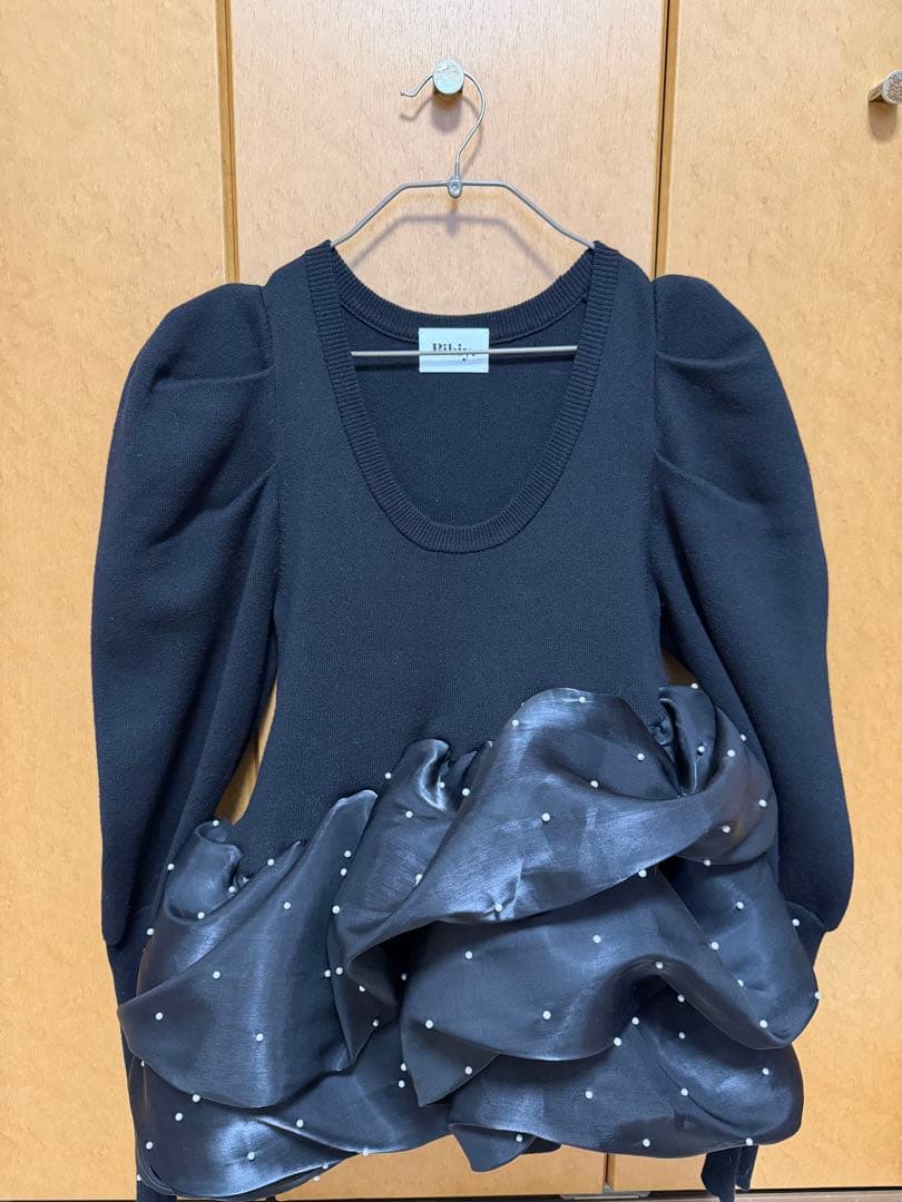 トップス Bibiy AMELIE PEPURAMU KNIT BLACK