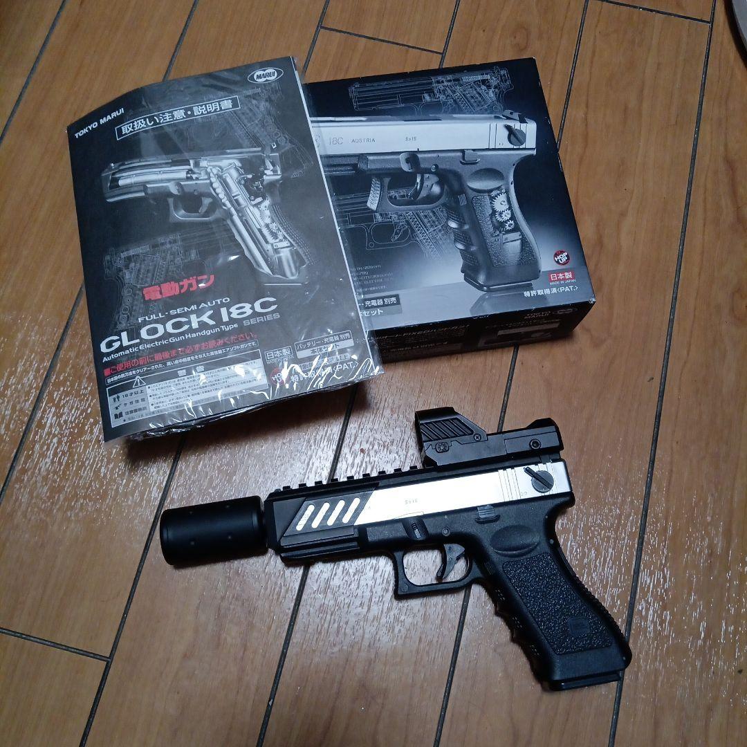東京マルイ　電動ハンドガン　グロック　シルバースライド Amazon | 東京マルイ 電動ハンドガン グロック18C (G18C) シルバー
