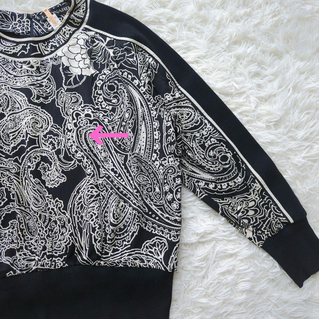 LEONARDレオナール☆ペイズリーフラワープリントニット 白黒