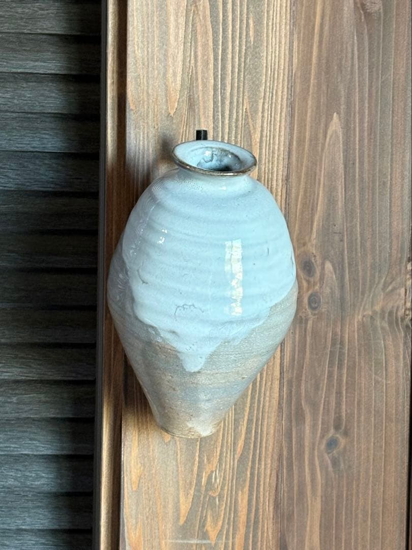 茶道具　萩焼「ちまき掛花入」十二代　坂倉新兵衛造　共箱あり