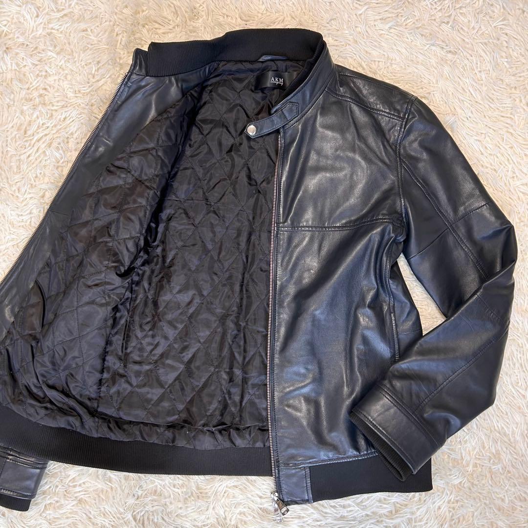 ✨美品✨AKM レザー　シングルライダースジャケット黒XL