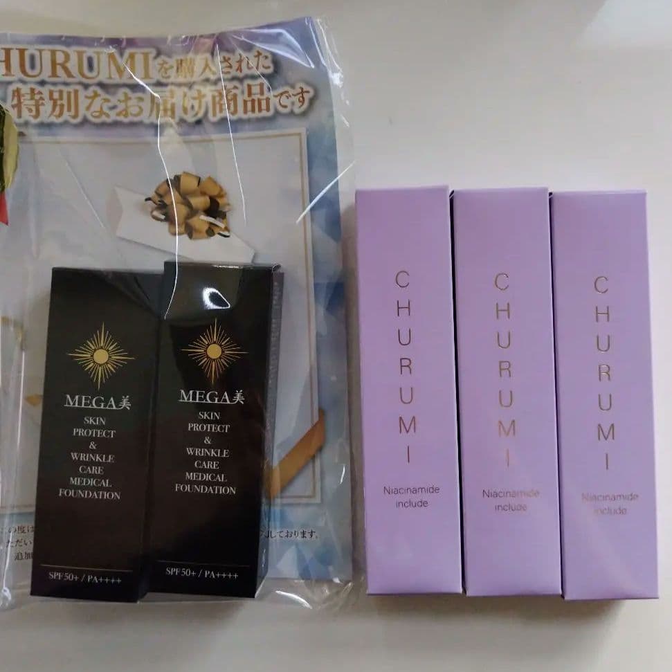チュルミ薬用クリーム3本＆MEGA美スキンケアファンデーション2本 チュルミ薬用クリーム3本＆MEGA美スキンケアファンデーション2本