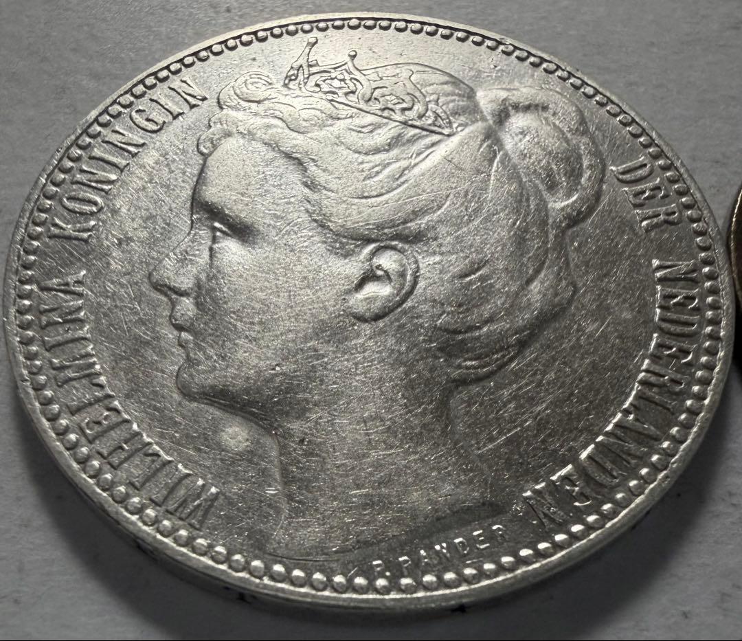 ケ*チ様 1904年オランダ　ウィルヘルミナ女王 1グルデン銀貨 ケ*チ様 1904年オランダ ウィルヘルミナ女王 1グルデン銀貨