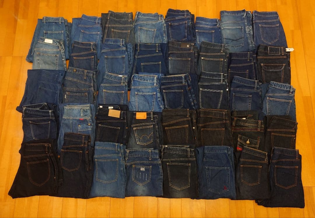 ☆まとめ売り☆　【濃い】デニム　パンツ40本　リメイクハンドメイド