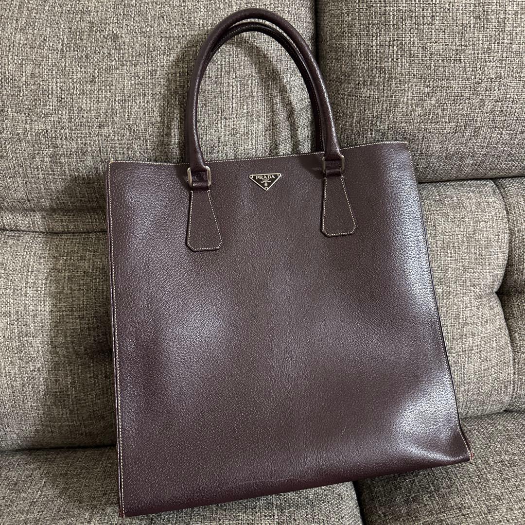 PRADA ブラウン レザートートバッグ