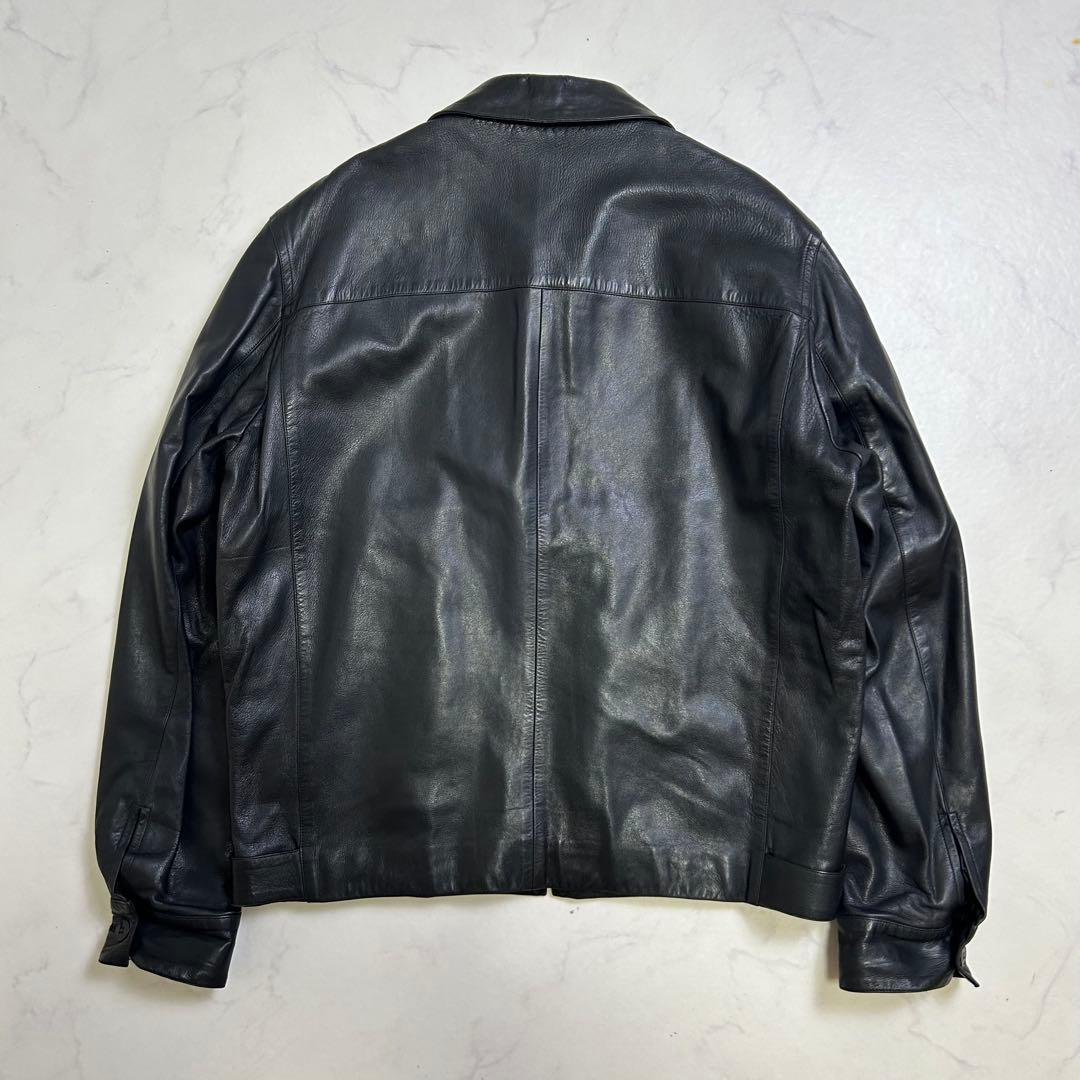 90s】仏製 アニエスベーオム レザー ドリズラージャケット 黒 riri