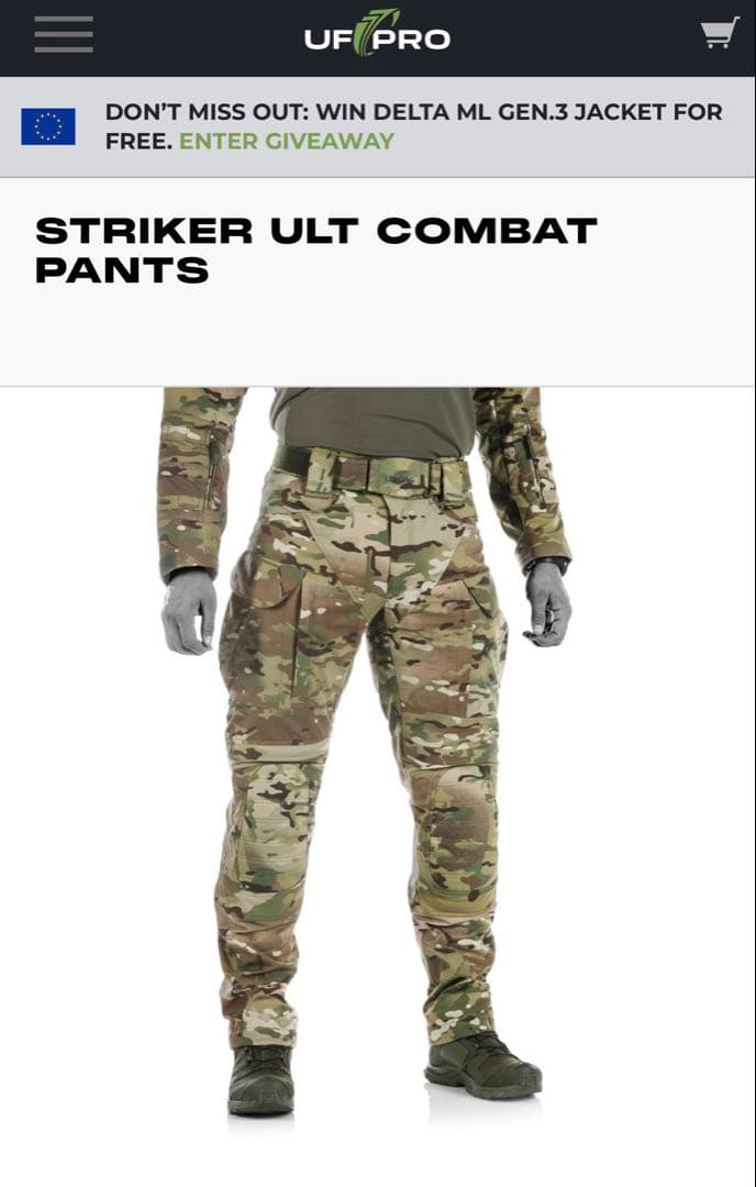 STRIKER ULT COMBAT PANTS 38/33 マルチカム