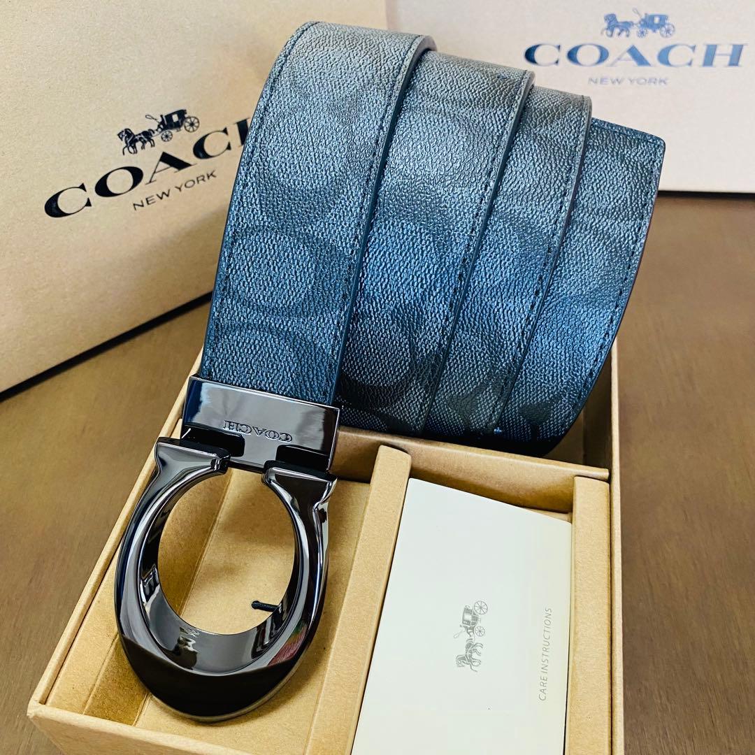 COACHコーチ新品正規品リバーシブルレザーベルト回転バックル - メルカリ