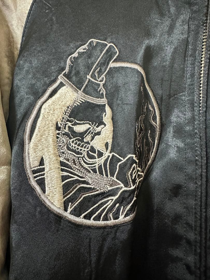 未使用・美品】花旅楽団 スカジャン SSJ-002 白拍子 髑髏 リバーシブル