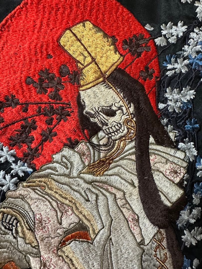 未使用・美品】花旅楽団 スカジャン SSJ-002 白拍子 髑髏 リバーシブル