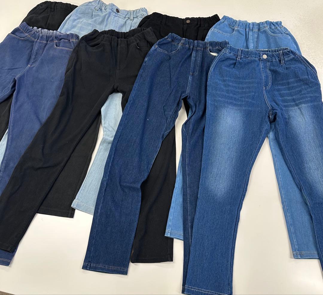 branshes、無印良品　デニムパンツ、ブラックパンツ　150 8本まとめ売り 紳士 洗いざらしデニムイージーパンツ 黒 | 無印良品