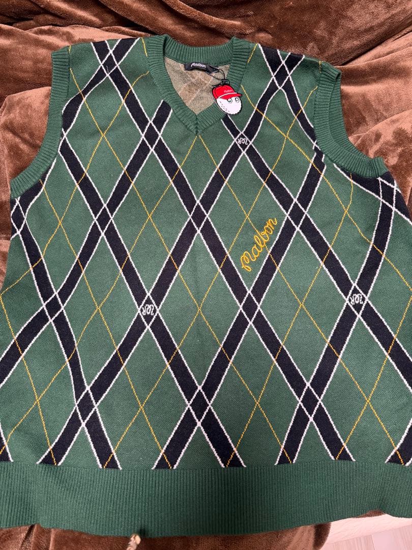 Malbon アーガイル柄 ニットベスト Lサイズ　メンズ