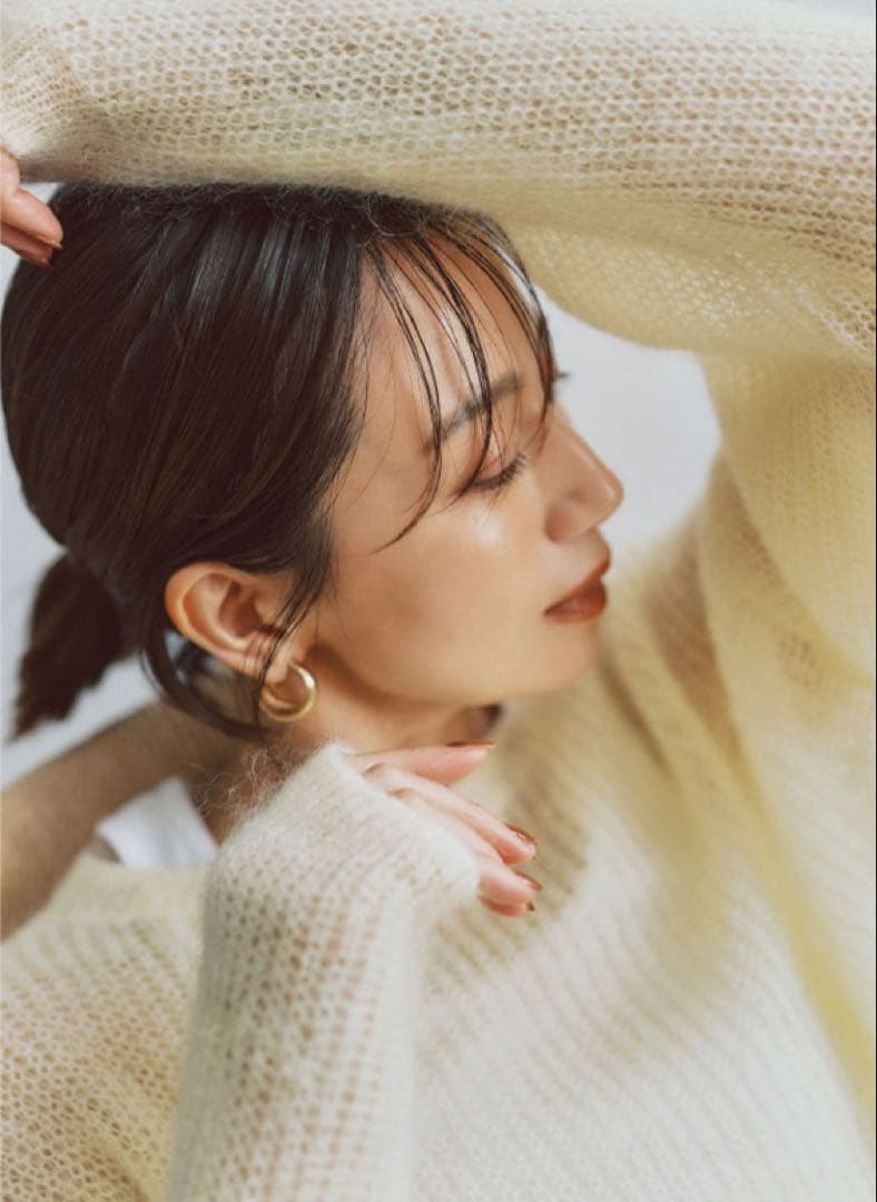 新品・未使用‼️】FORME 東原亜希 シアーモヘアニット ライトイエロー