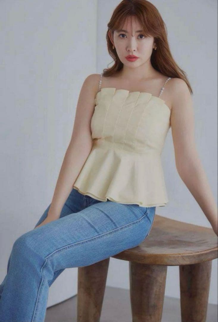 t*様 herlipto Pearl-Strap Frill Top