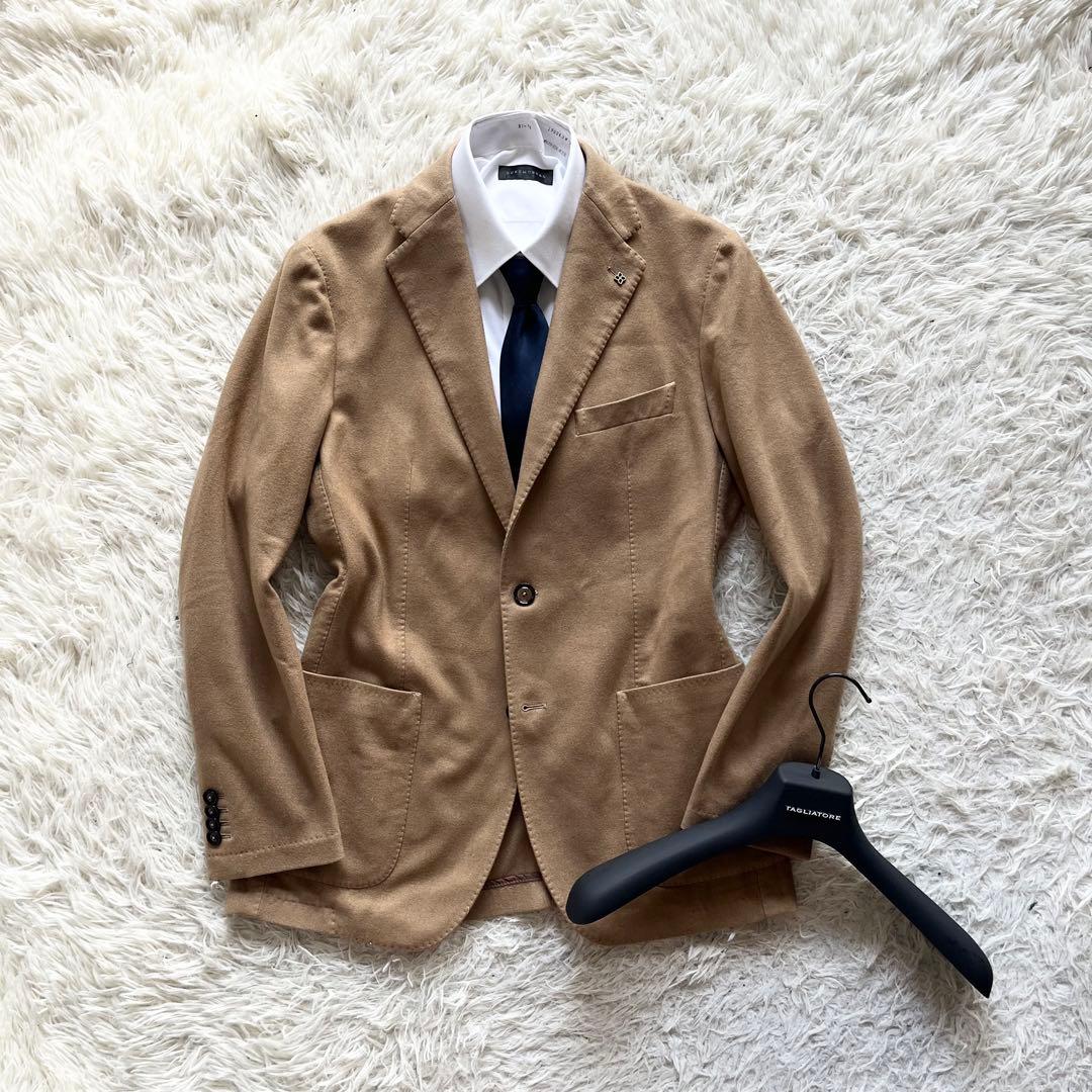 <美品>TAGLIATORE×ブリッラ カシミヤ100% キャメルジャケット48 Brilla per il gusto（ブリッラ ペル イル グスト）【別注】TAGLIATORE