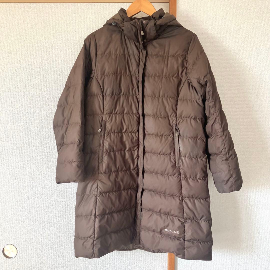 モンベル　トラベルダウンロングコート　袋付　ブラウン　L モンベル mont-bell トラベルダウンロングコート Women's （ブラウン