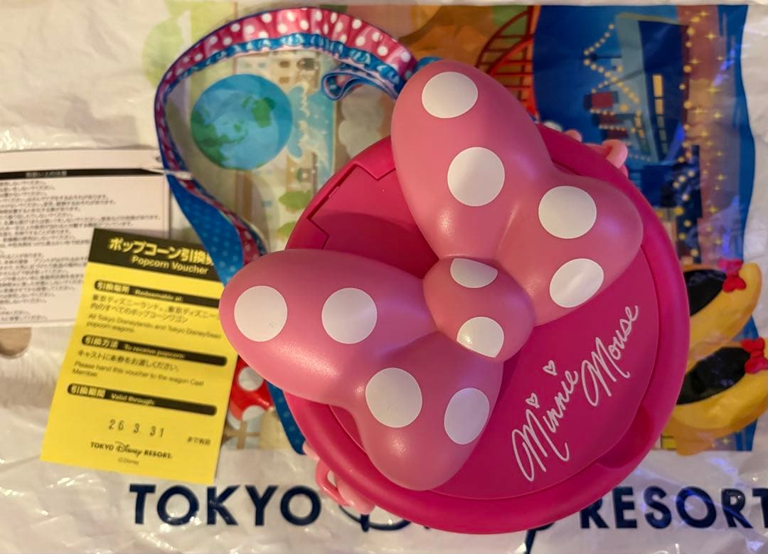 新品ミニーのファンダーランド♡ポップコーンバケット ミニーのファンダーランド」ポップコーンバケット買ってみた！ リボン