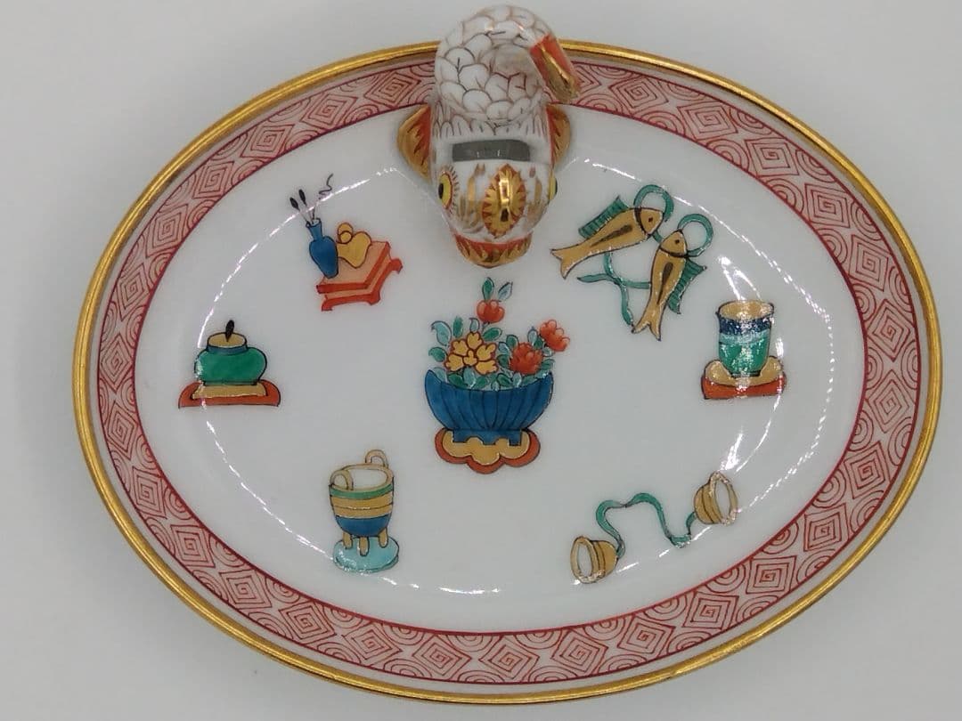 追加出品 HEREND「シノワズリ　ボワッソン」宝尽くし 小物入れ ミニトレイ