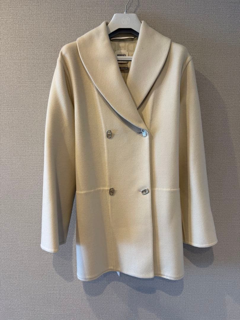 HERMES カシミアピーコート