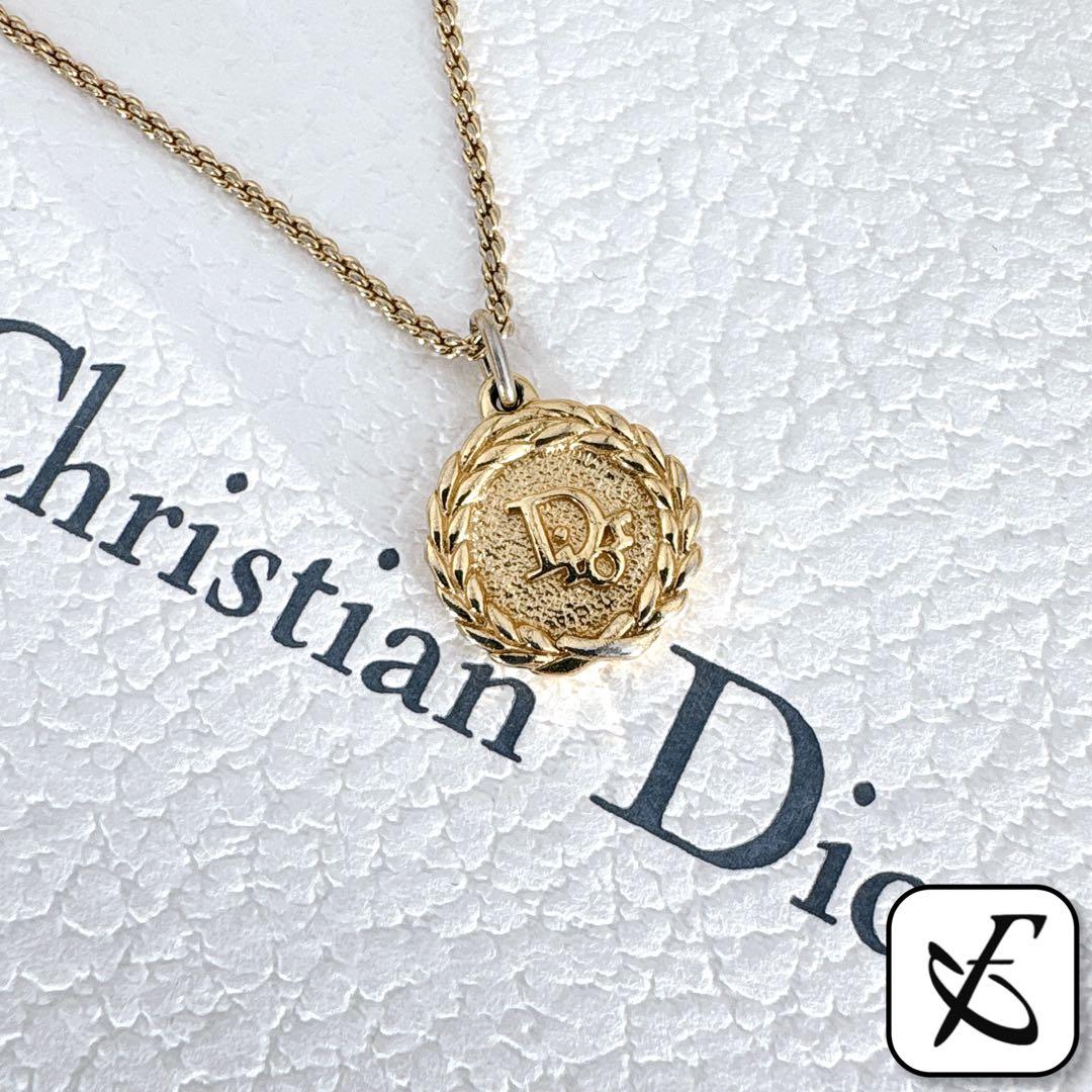 クリスチャン ディオール ヴィンテージ サークル 月桂樹 ゴールド ネックレス