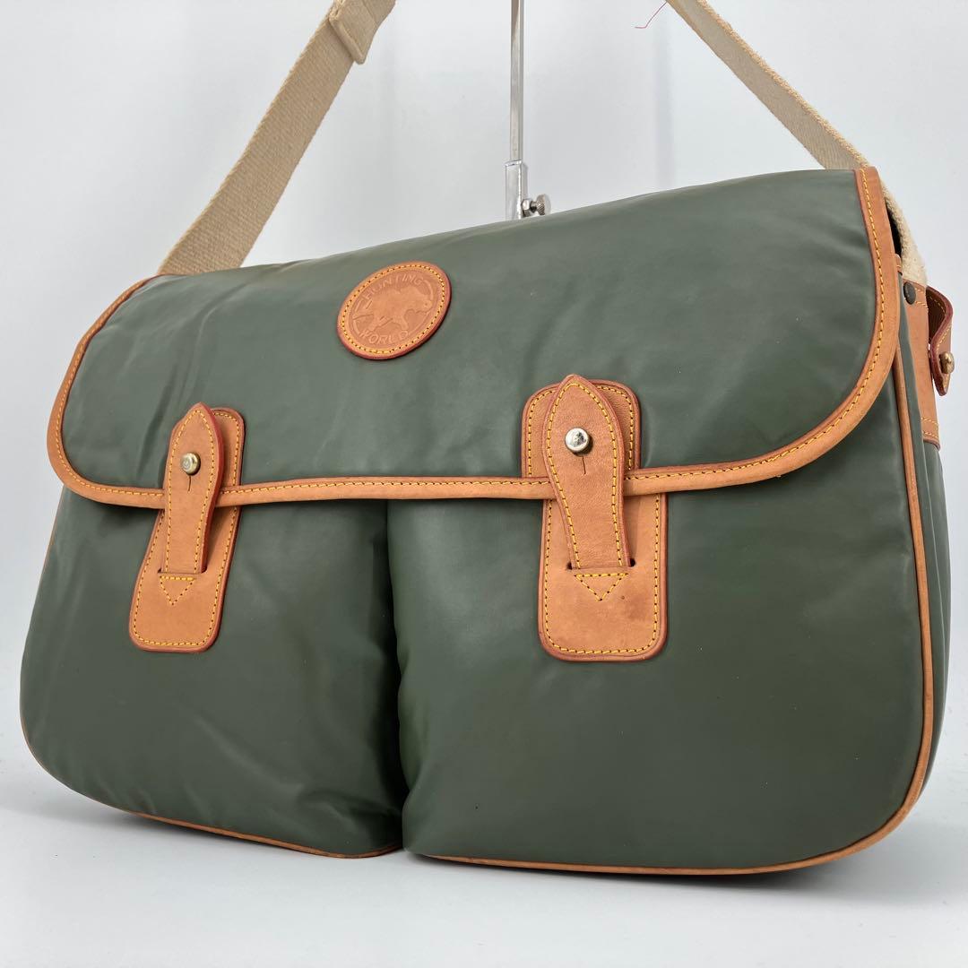 【良品✨】ハンティングワールド メッセンジャーバッグ ショルダー バチュークロス