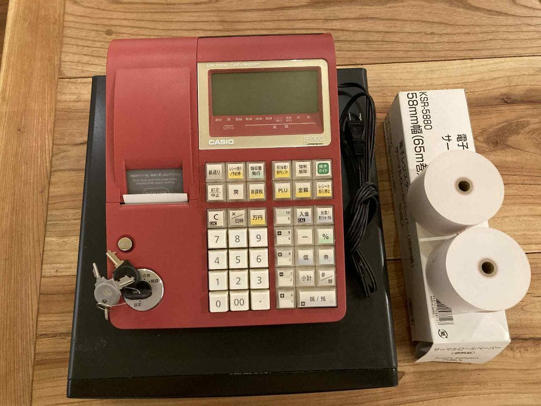 CASIO カシオ レジスター TE-300 赤色