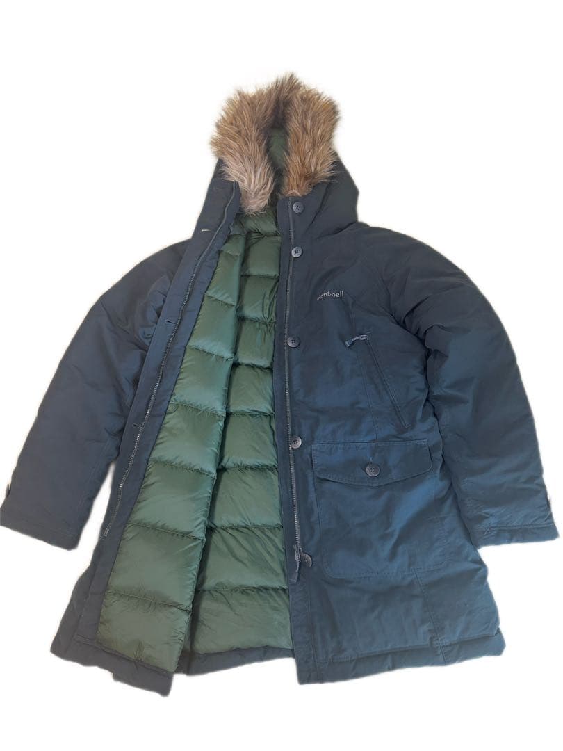 モンベル　現行 ハスキーコート ダウンジャケット グリーン L