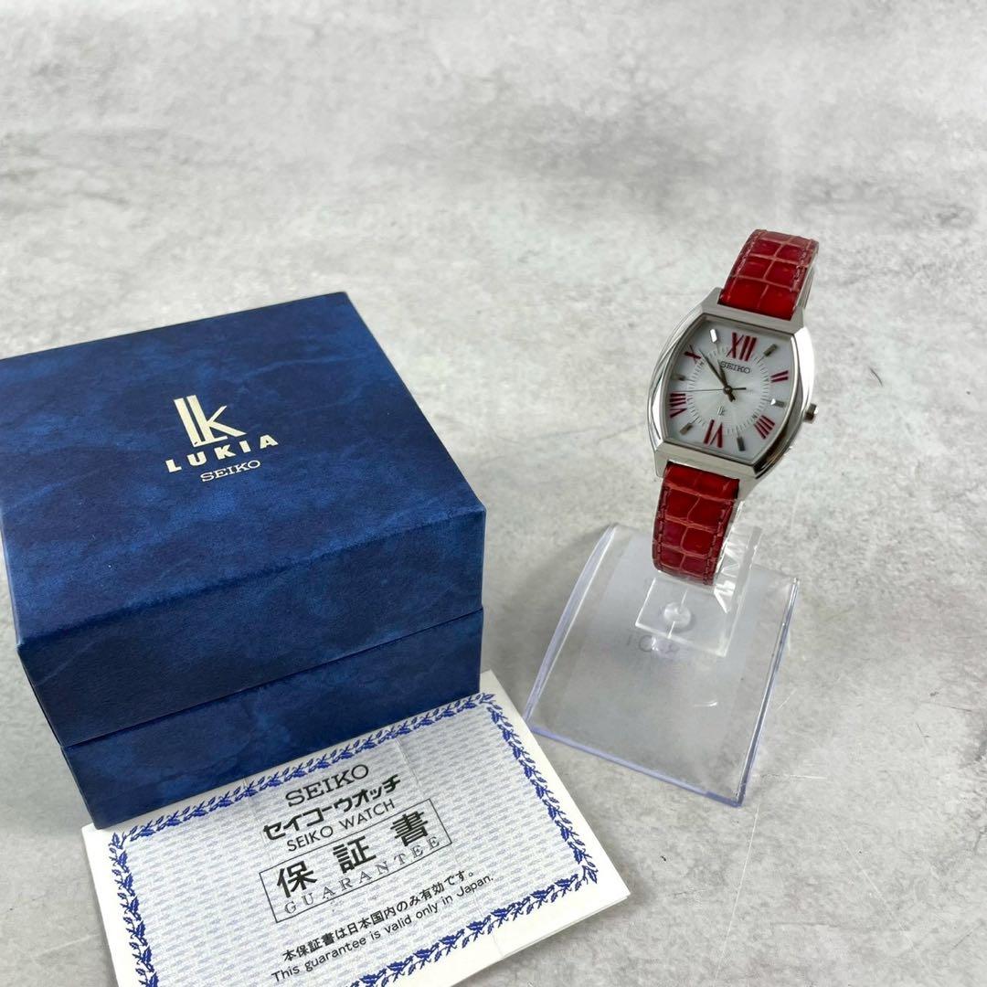 箱付き✨ SEIKO LUKIA クロコダイルレザー 時計 ソーラー 赤 レッド セイコー ルキア】ブランド誕生25周年を記念して「Japanese Beauty