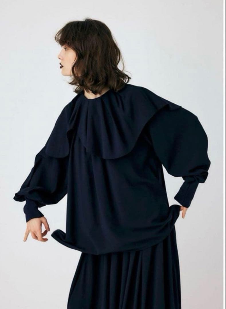 [ENFOLDエンフォルド］WAVE COLLAR PULLOVER 黒 買取入荷】2023 ENFOLD WAVE COLLAR PULLOVER エンフォルド