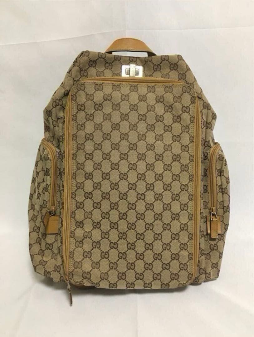 希少　美品　GUCCI GGモノグラム　バックパック　リックサック　キャンパス