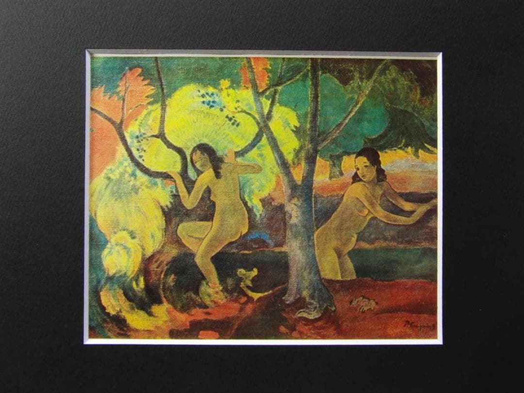 ポール・ゴーギャン、【水浴びする二人のタヒチの娘】、希少な画集画より