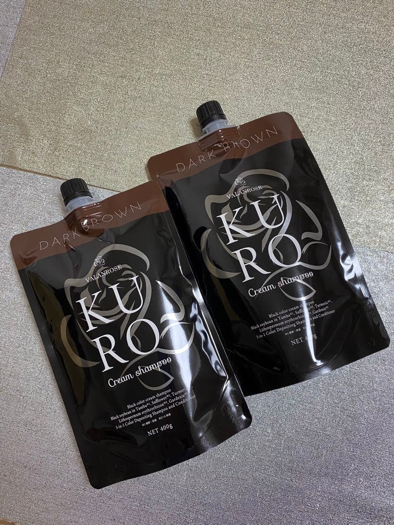 Kuroクリームシャンプーダークブラウン 400ml 2個セット新品未開封