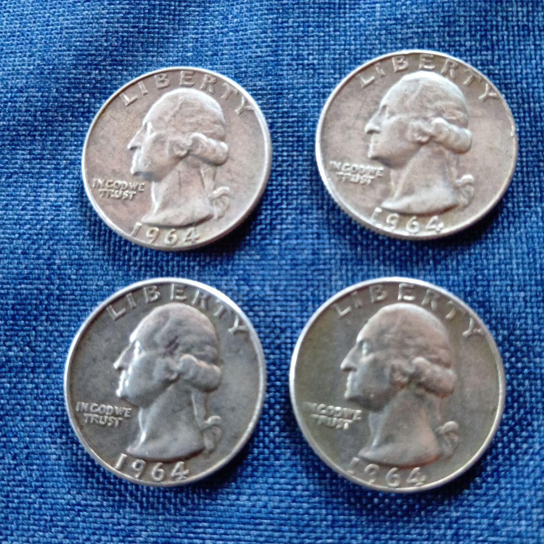 1964年 アメリカ合衆国 銀貨 4枚セット