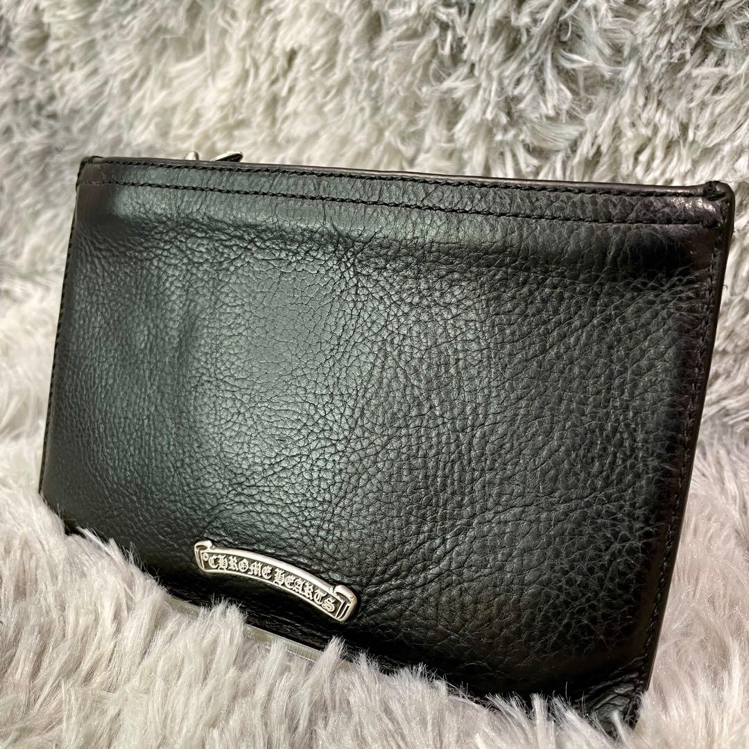 【美品】CHROME HEARTS チェンジパース 大 ケース レザー