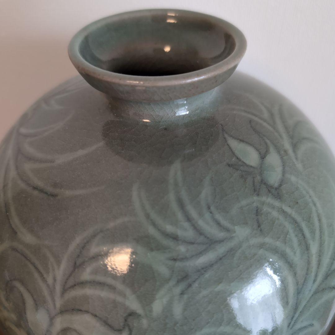 高麗青磁 白黒象嵌 朝鮮美術 梅瓶 骨董 陶芸 陶磁器 33.5cm高程 - メルカリ