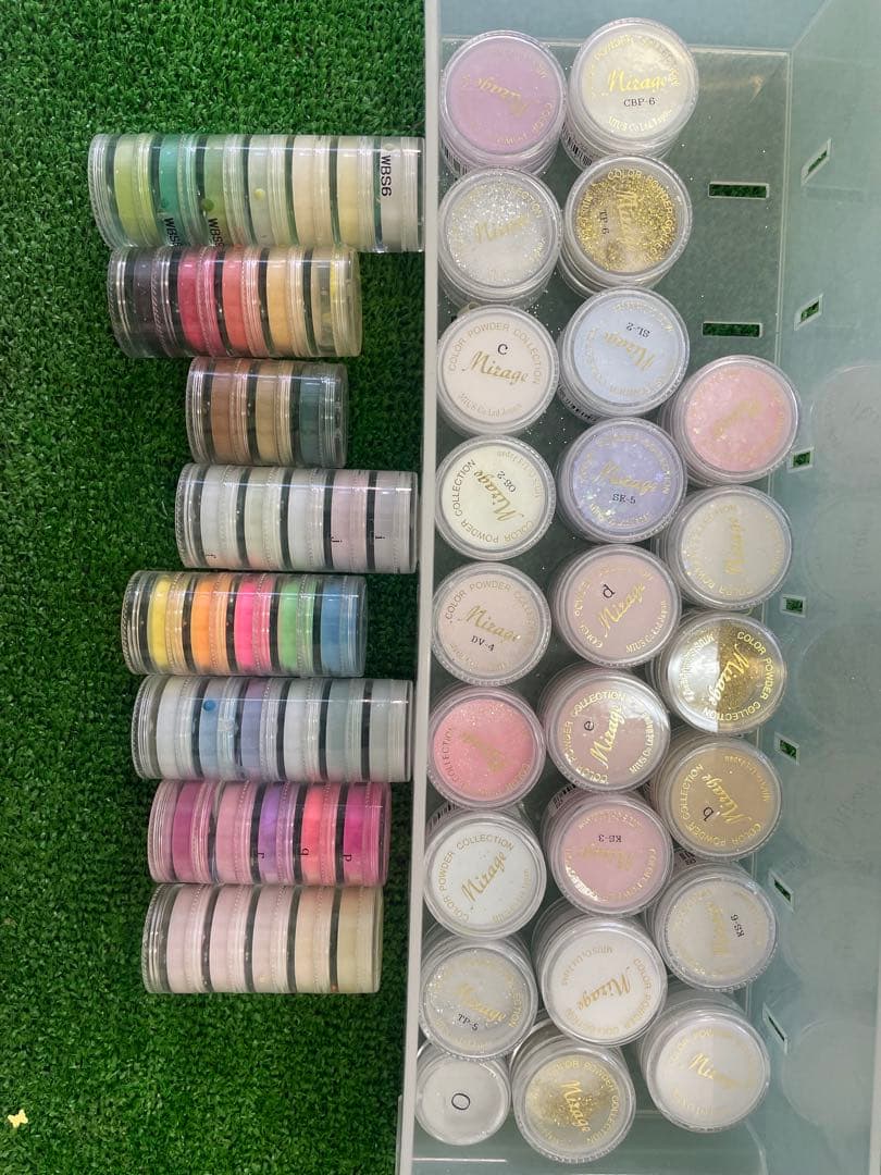 mirage カラーパウダー　ネイルアート用パウダーセット 多色　64個 ▽Mirage カラーパウダーセット N/RS・RM / NESオンラインショップ