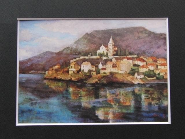 山本亞稀、【プリモスティン（クロアチア）】、希少な額装用画集より、新品額装付