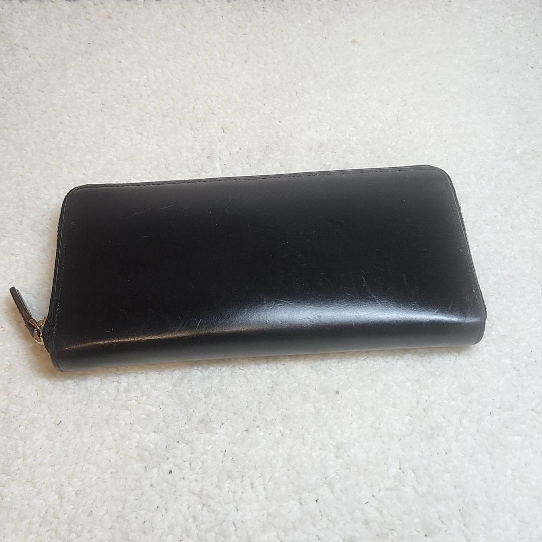 ガンゾ　GANZO ブライドルレザー　ラウンドファスナー長財布　ブラック