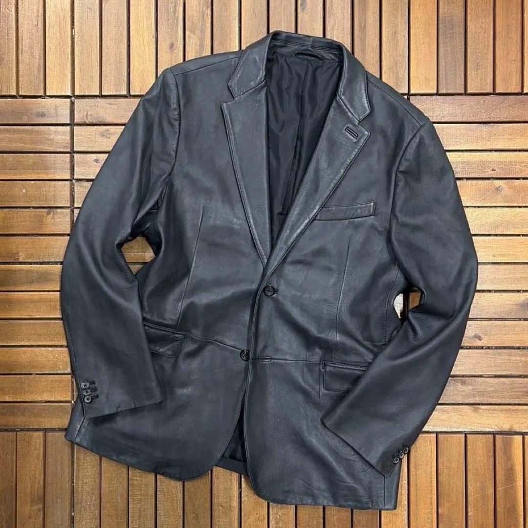 BANANA REPUBLIC ラムレザー 2Bテーラードジャケット 羊革 本皮