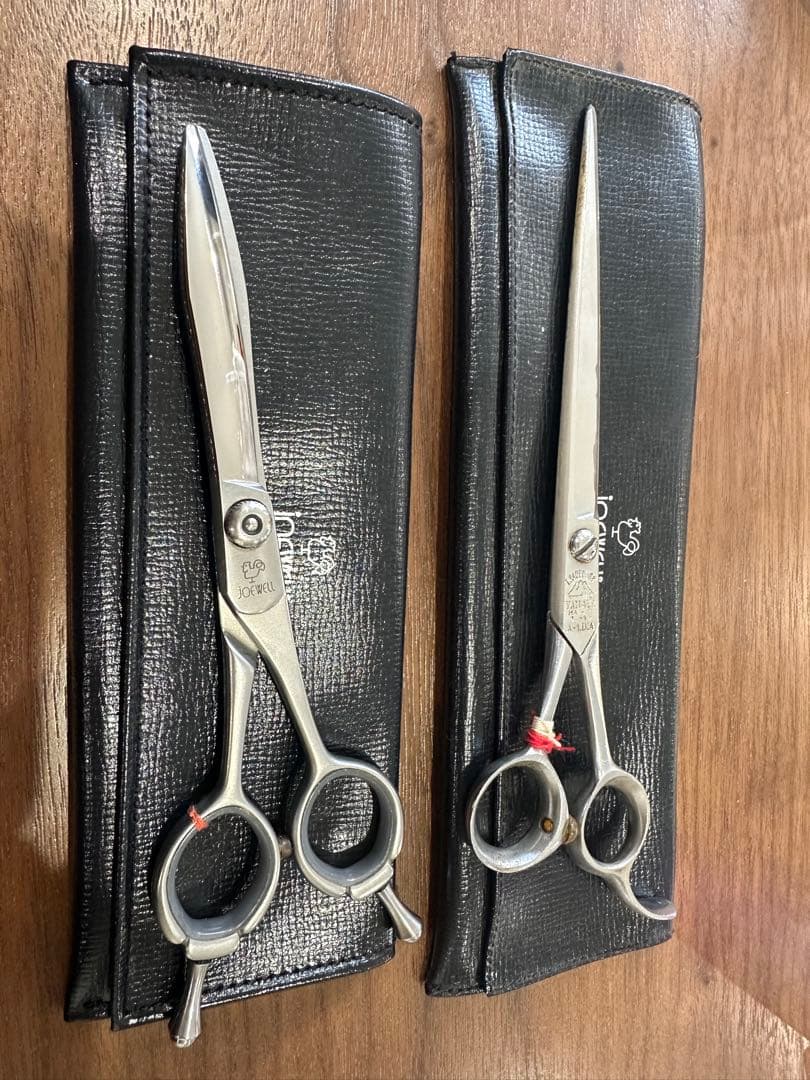 JOEWELL 散髪用シザー ステンレススチール 収納ケース付き2本セット