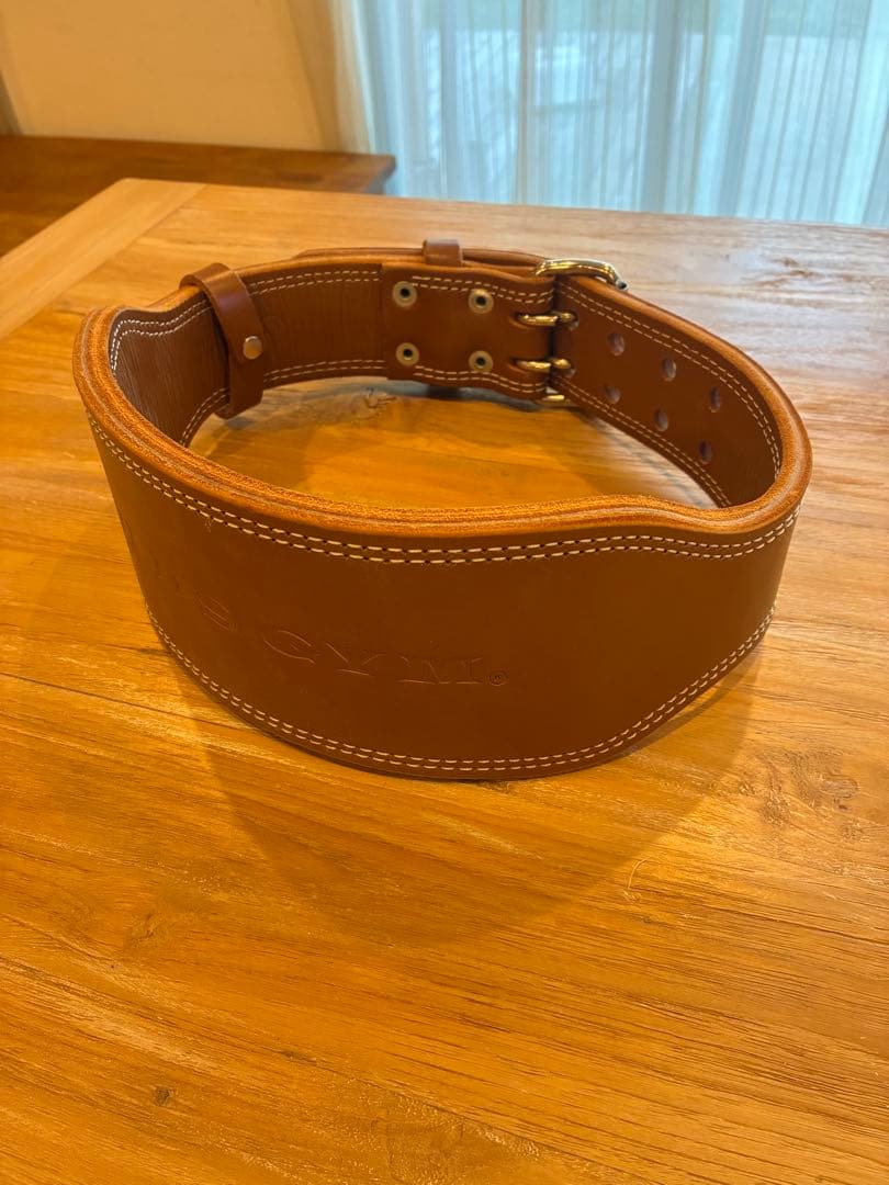 美品！GOLD'S GYM プロレザーベルト　Mサイズ　ゴールドジム　筋トレ