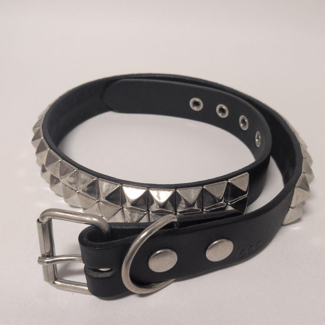 【未使用】666 2連ピラミッドベルト スタッズベルト 2連ピラミッドベルト｜『666』パンクロックファッションの通販