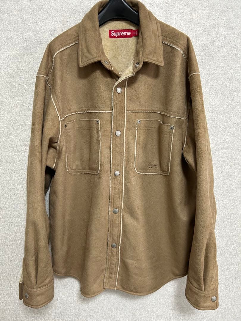 Supreme Faux Suede Snap Shirt Tan ベージュ - メルカリ