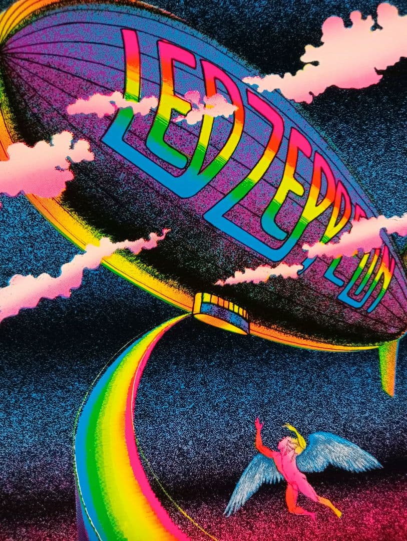 希少美品90sビンテージ ベルベットポスター『天国への階段』レッド・ツェッペリン